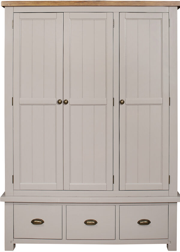 Gresford Grey 3 Door 3 Drawer Wardrobe