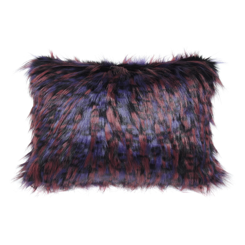 purple fur cushions