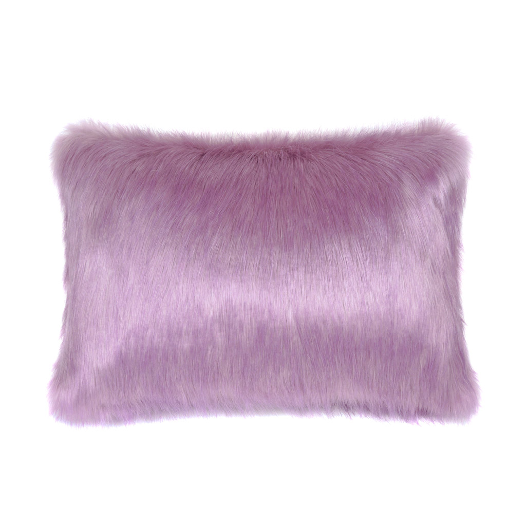 purple fur cushions