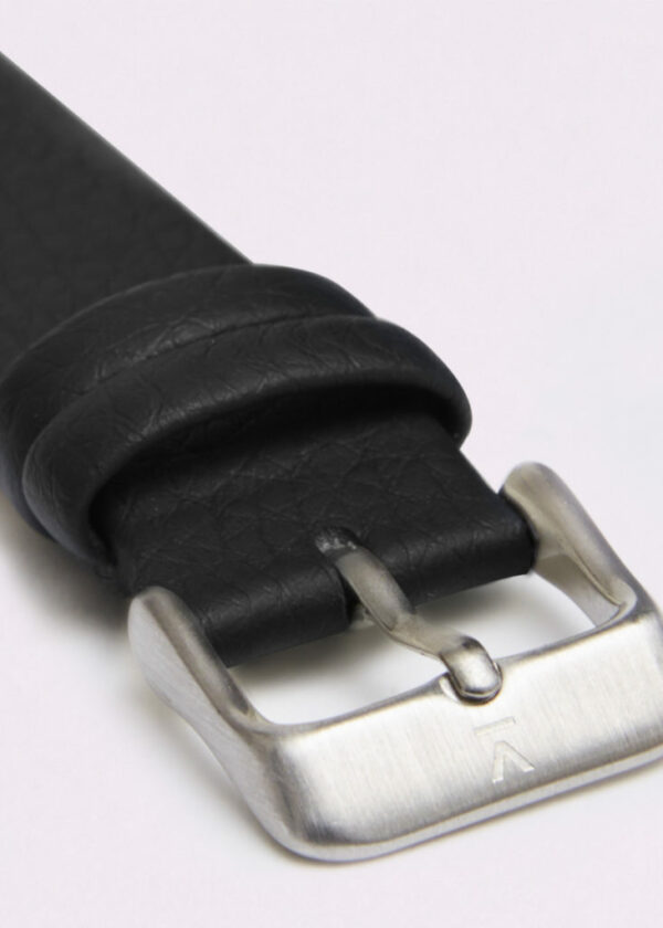 BLACK WITH BRUSHED SILVER BUCKLE | 18MM | VOTCH