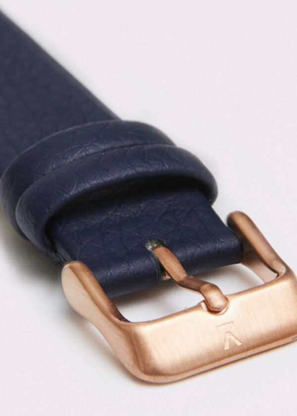 NAVY WITH BRUSHED ROSE GOLD BUCKLE | 18MM | VOTCH