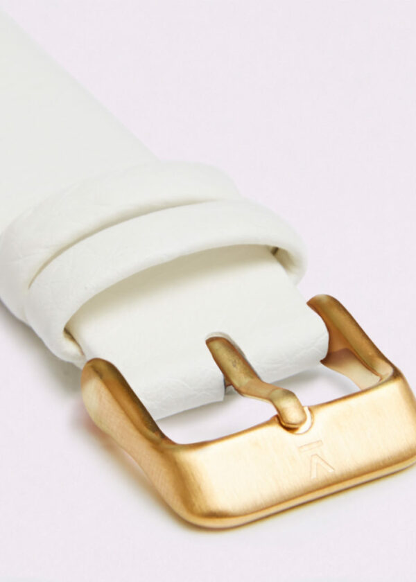 OFF WHITE WITH BRUSHED GOLD BUCKLE | 18MM | VOTCH