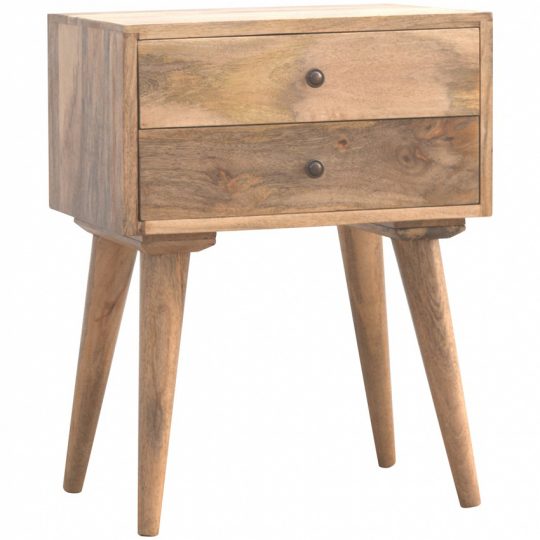 Mango Hill 2 Drawer Solid Wood Bedside Table | Vegan Haven