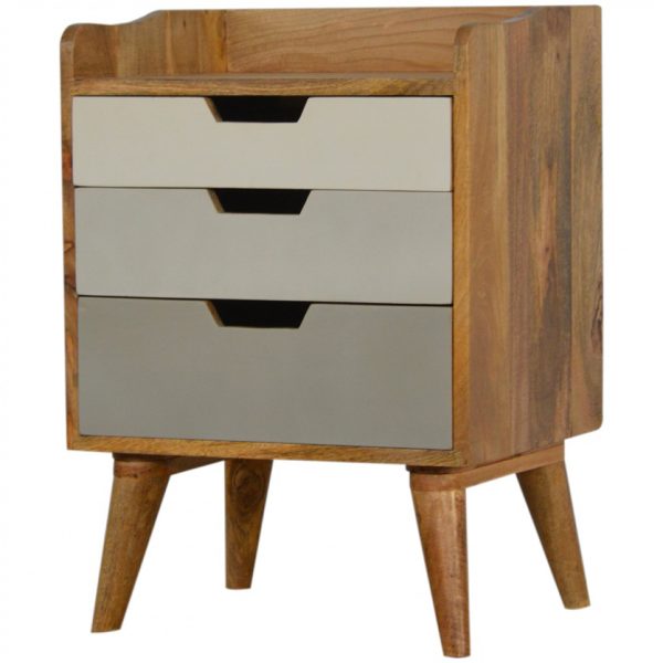 Mango Hill Bedside with 3 Drawer Painted Fronts | VEGAN HAVEN