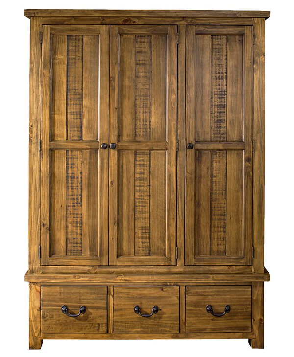 Gresford Rustic 3 Door 3 Drawer Wardrobe