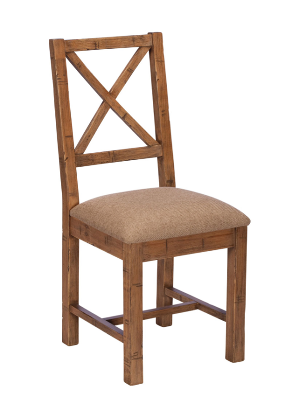 Norton Upholstered X Back Dining Chair - PAIR