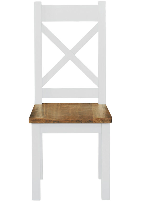 Gresford White Dining Chair Wooden Seat