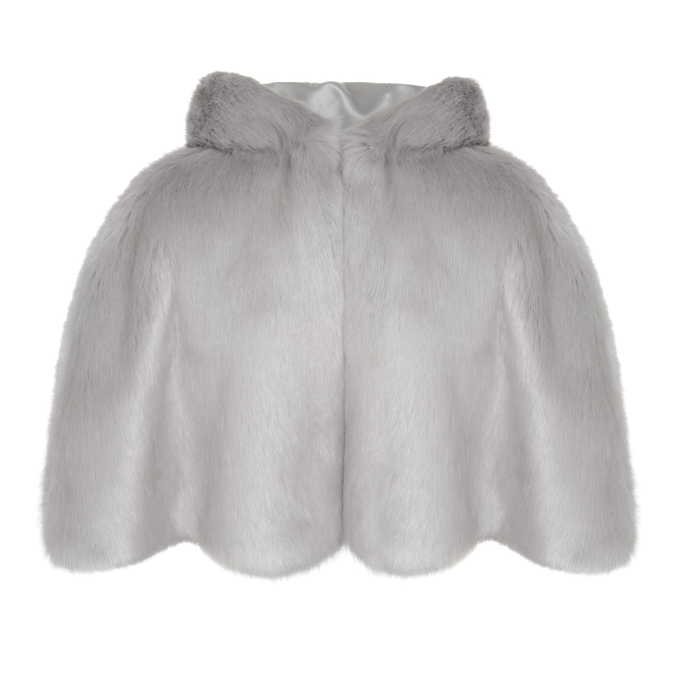 faux fur hooded cape