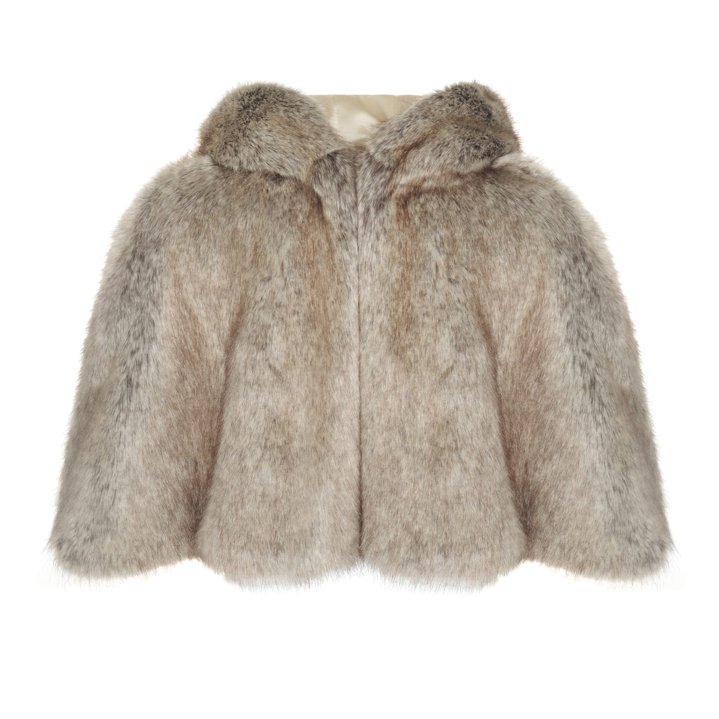 faux fur hooded cape