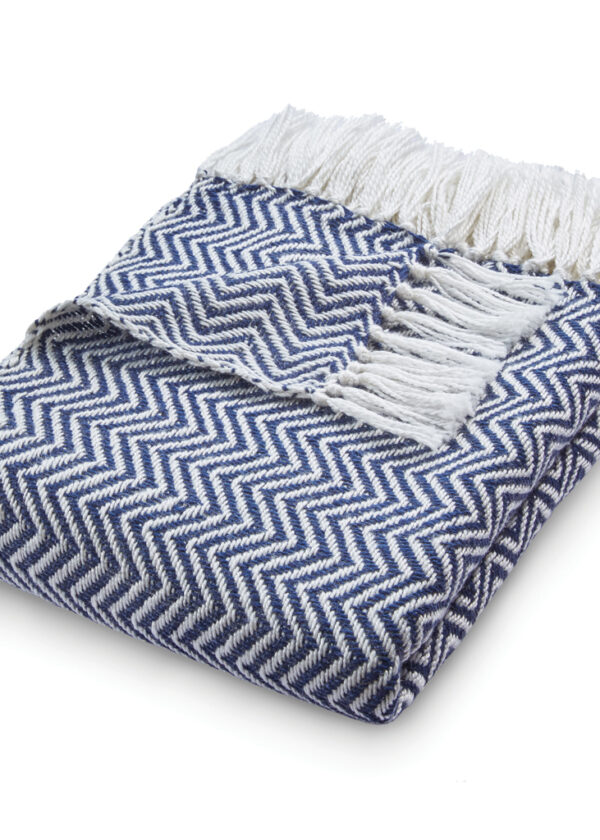 Herringbone Navy Throw