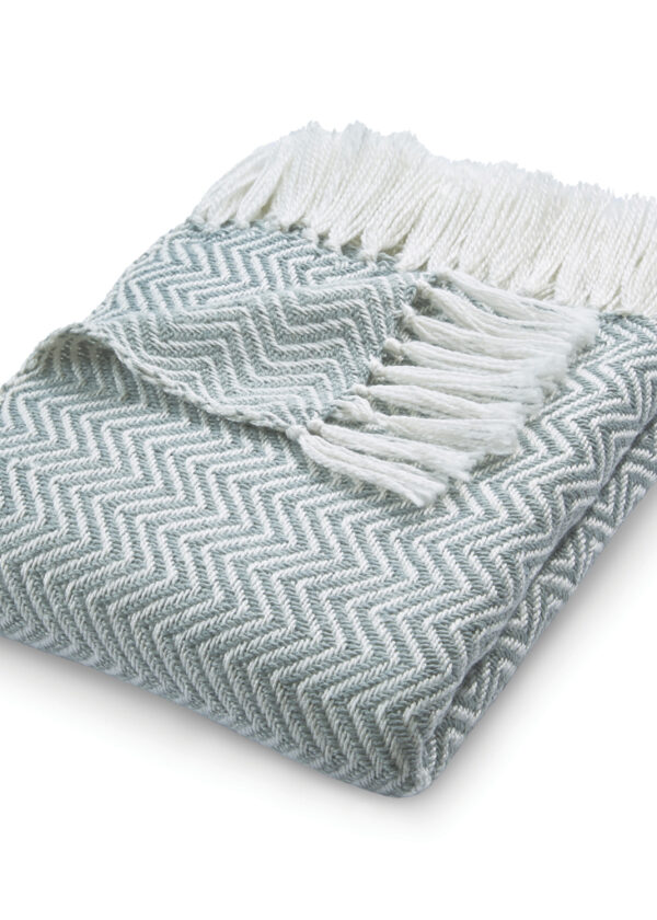 Herringbone | Sky Grey Throw