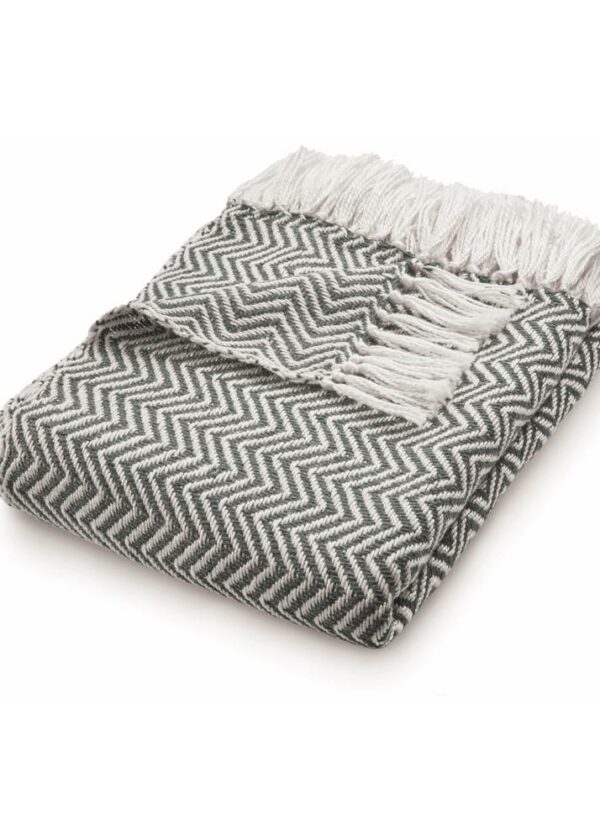 Herringbone Warm Grey Throw