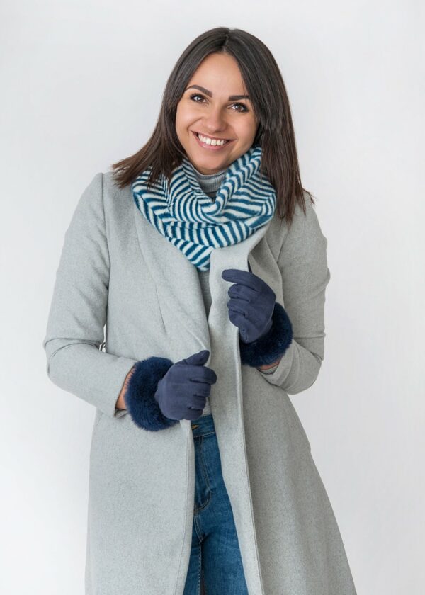 Saffy Navy Zebra Print Snood