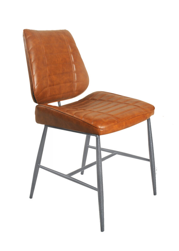 Calabria Vegan Leather Tan Dining Chair PAIR