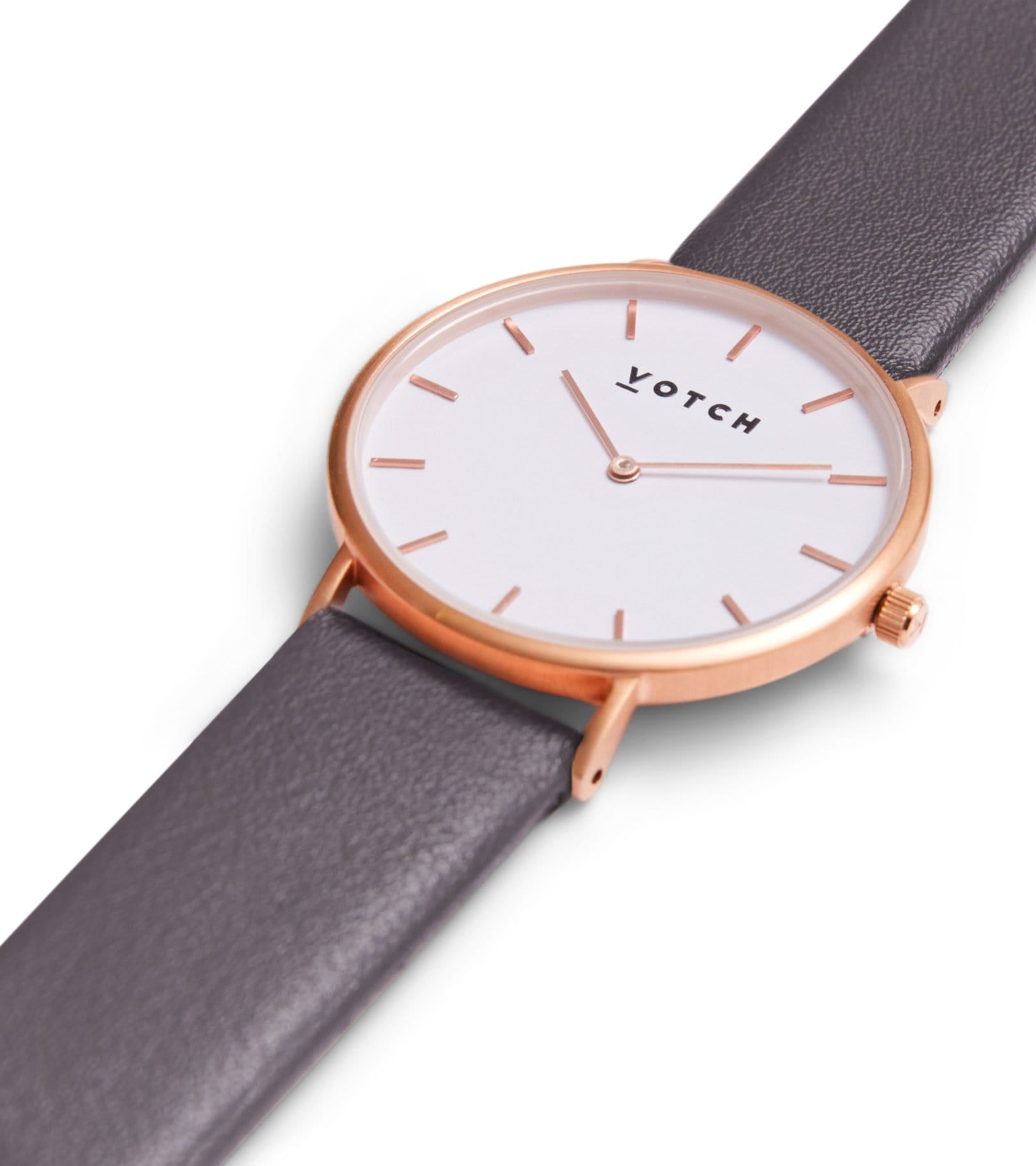 The Rose Gold White Face with Dark Grey Strap