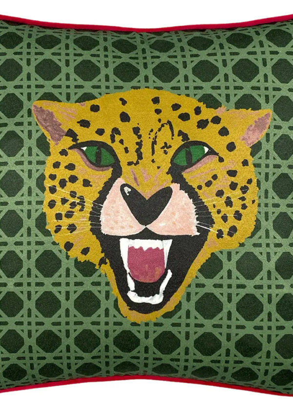 Green Untamed Cheetah Cushion