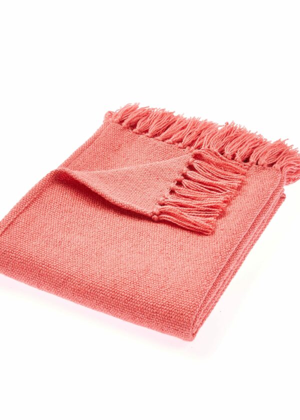 Plain Coral Pink Throw