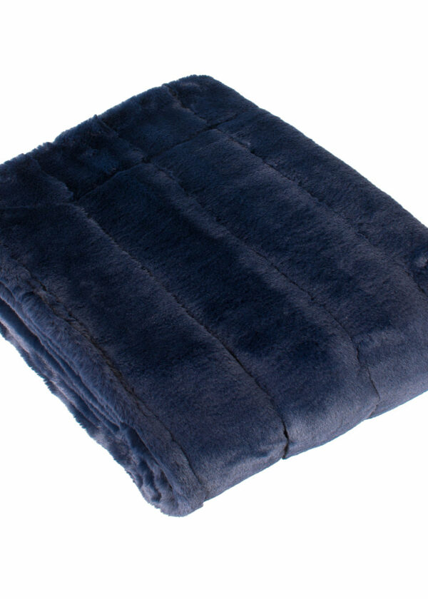 Chester Faux Fur Navy Throw