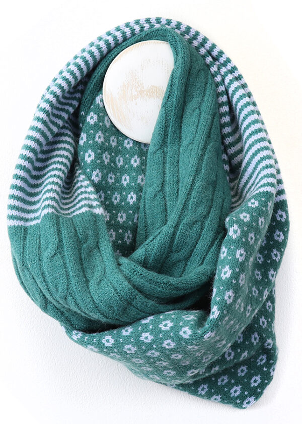 Jade Green Stripe & Scandi Snood