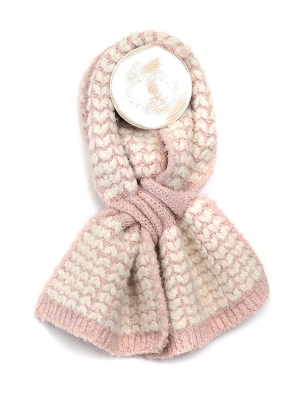 Pink & Cream Heart Pull Through Scarf