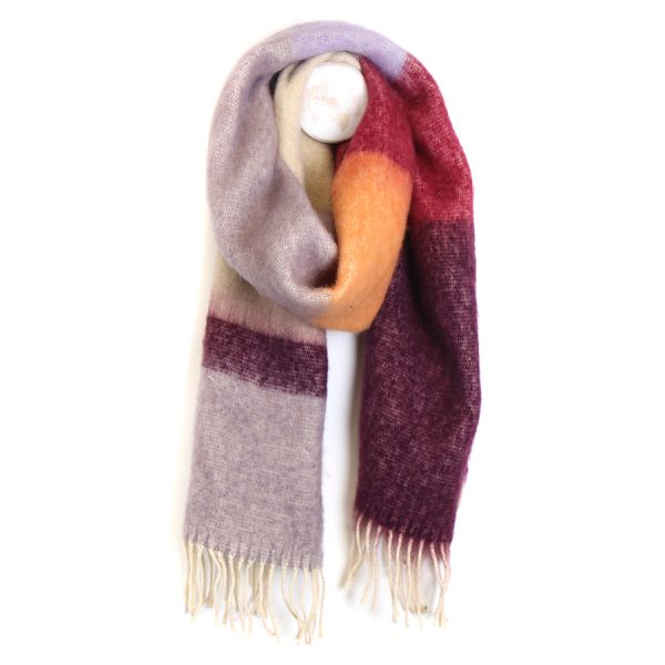 Purple Cherry & Lilac Mix Soft Brushed Scarf