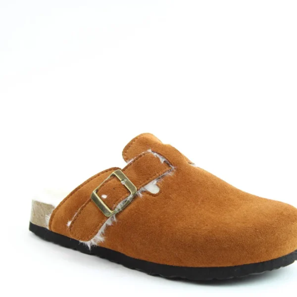 TAN VEGAN SHEARLING SLIDE